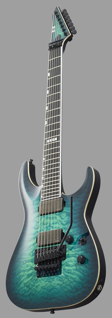 ESP E-II Horizon FR-7, Black Turquoise Burst