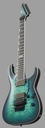 ESP E-II Horizon FR-7, Black Turquoise Burst