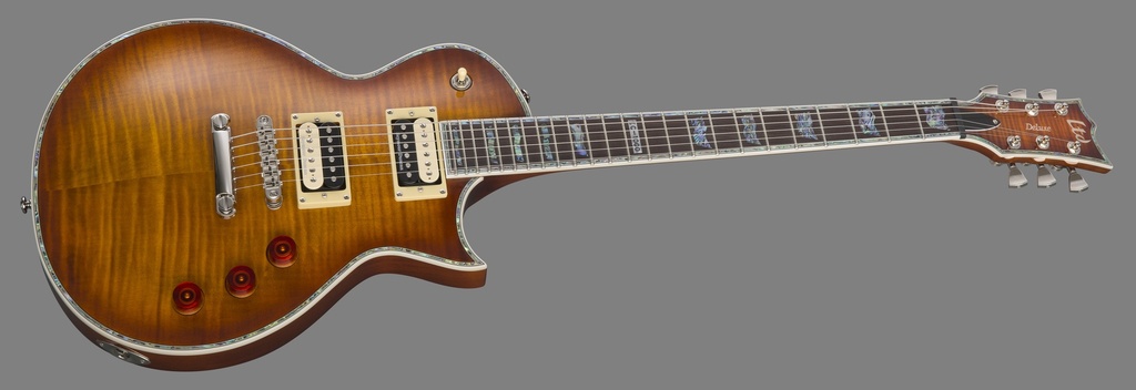 ESP Ltd EC-1000 Flamed Maple, Duncan, Amber Sunburst