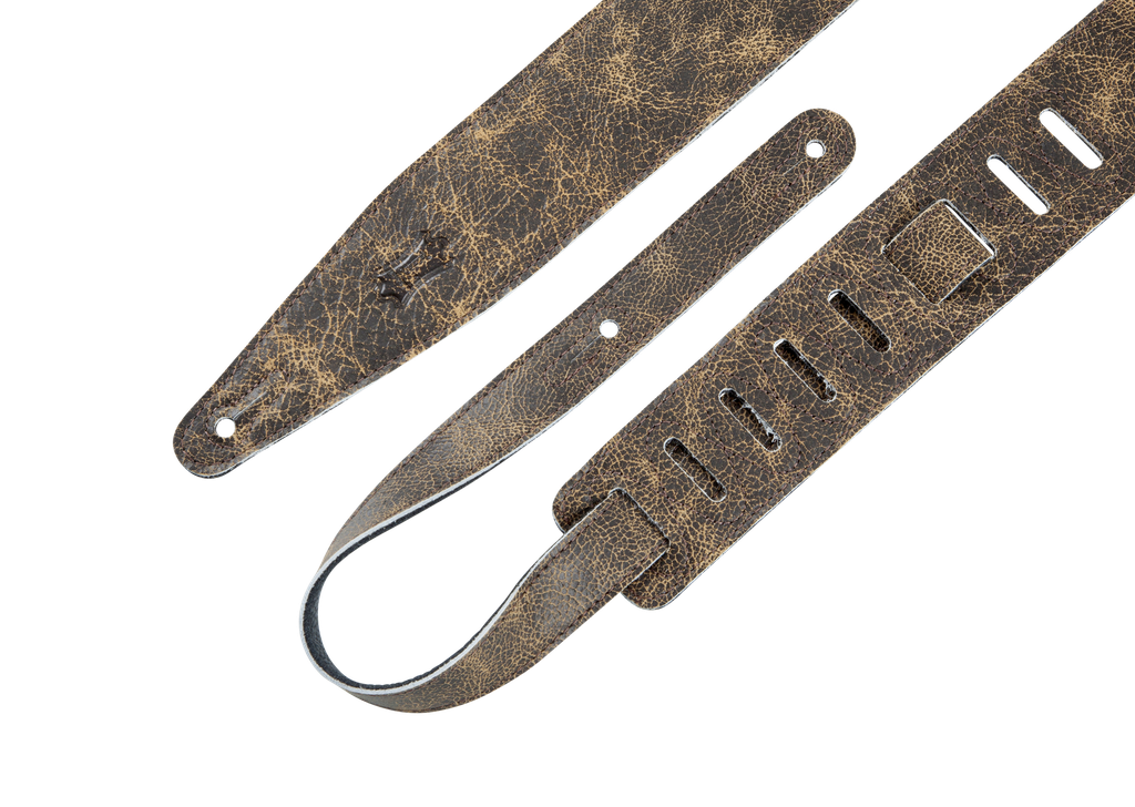 Levy's MG317BOG-BRN 2 1/2" Wide Brown Garment Leather Guitar Strap