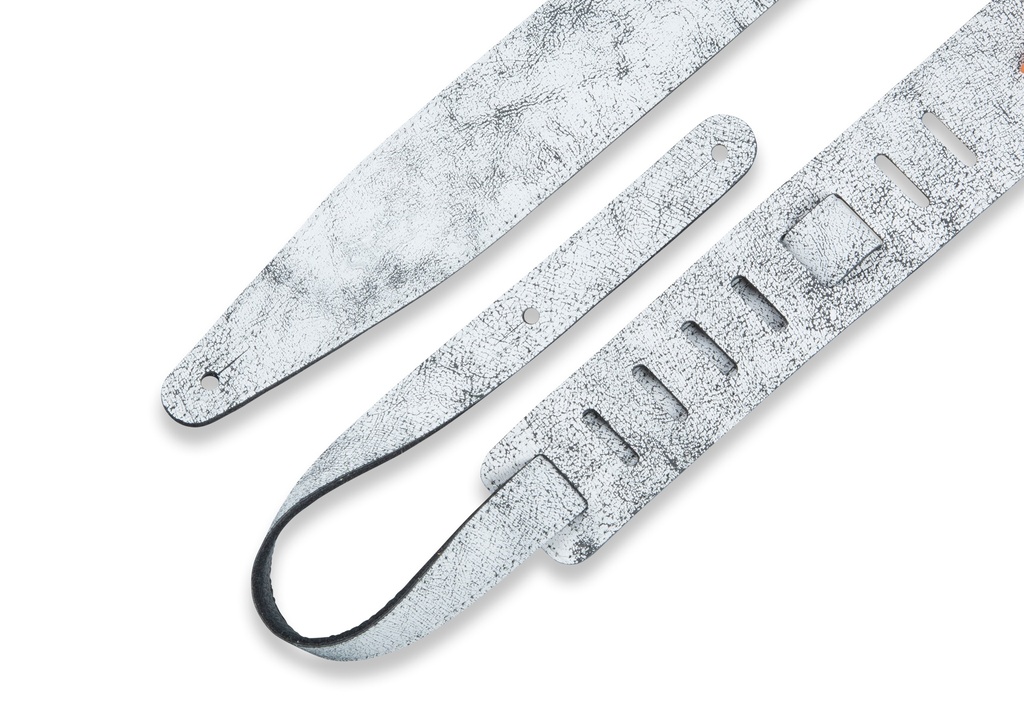 Levy's MG317BOG-WHT 2 1/2" Wide White Garment Leather Guitar Strap