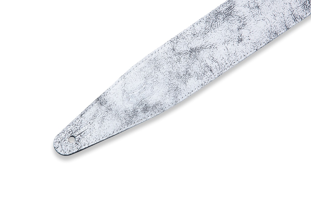 Levy's MG317BOG-WHT 2 1/2" Wide White Garment Leather Guitar Strap