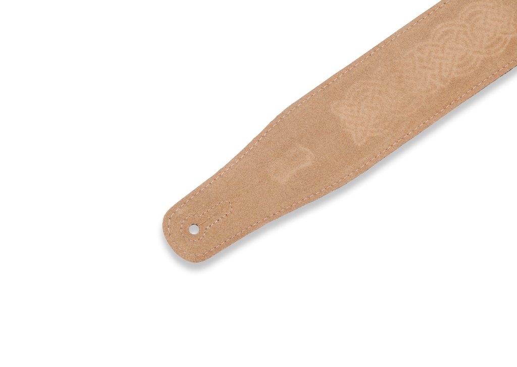 Levy's MS26CK-BRN 2 1/2" Wide Brown Suede Leather Guitar strap