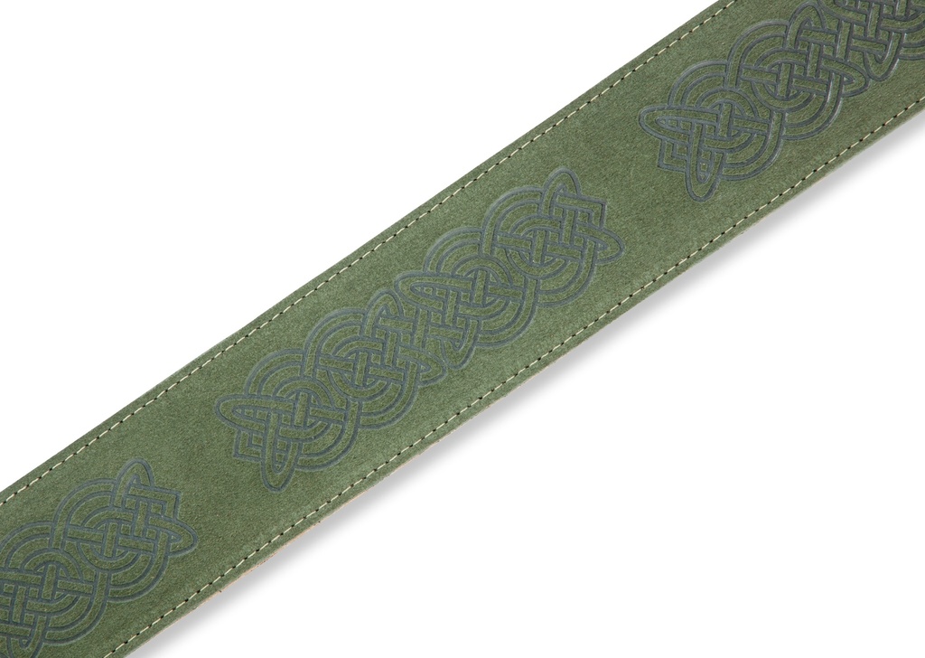 Levy's MS26CK-GRN 2 1/2" Wide Green Suede Leather Guitar Strap