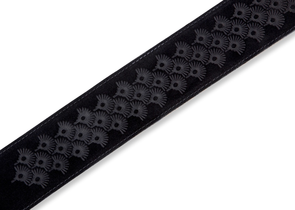Levy's MS26DE-BLK 2 1/2" Wide Brown Suede Leather Guitar strap