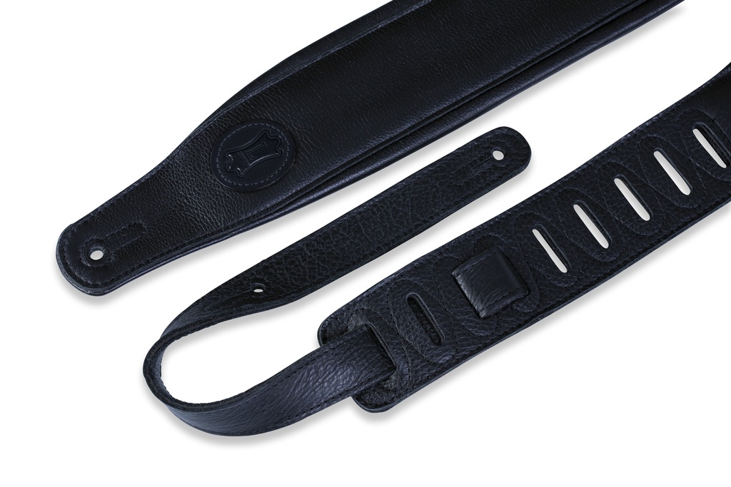 Levy's MSSB2-BLK 3" Wide Black Garment Leather Guitar Strap