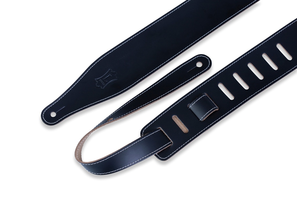 Levy's DM17-BLK 2 1/2" Wide Black Genuine Leather Guitar Strap