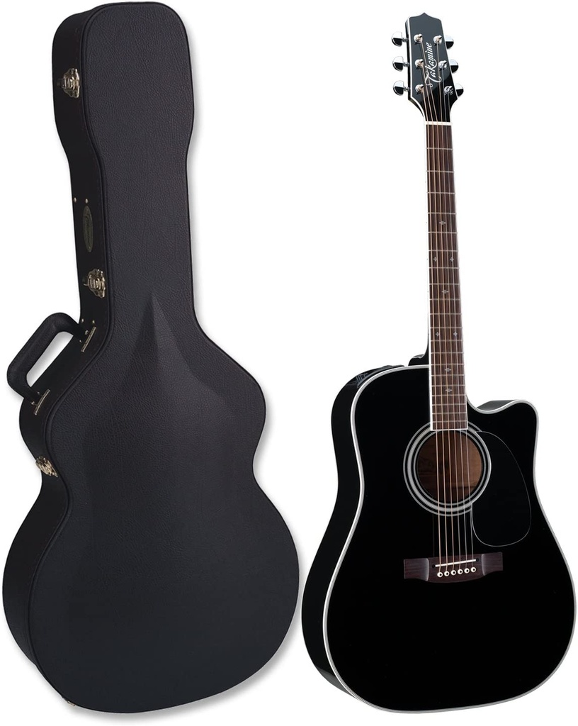 Takamine Legacy EF341SC Dreadnaught Acoustic Electric Guitar, Black