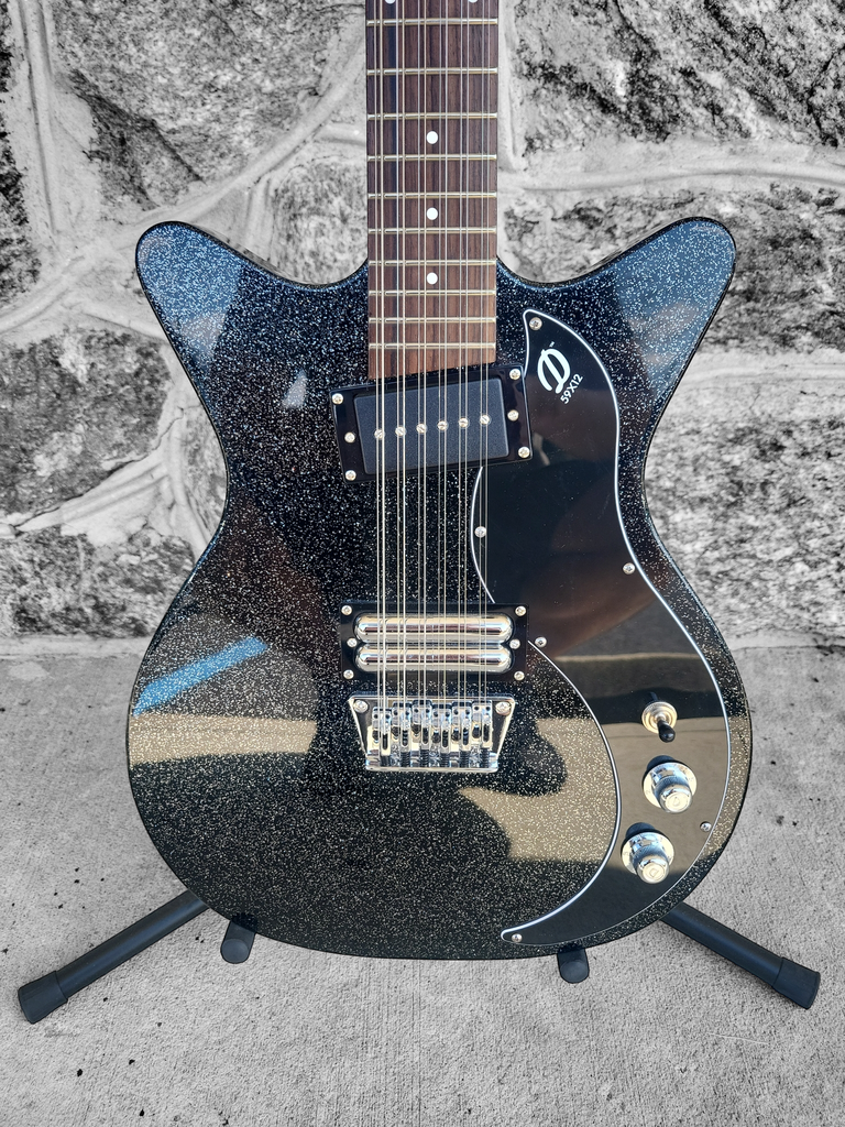 Danelectro 59X 12-String Electric Guitar, Black Metalflake