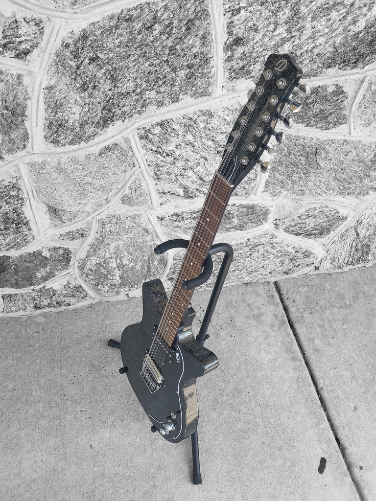 Danelectro 59X 12-String Electric Guitar, Black Metalflake