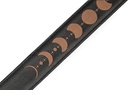 Levy's 2.5" Padded Garment Leather Guitar Strap with Embroidery Moon Phases, Black/Brown