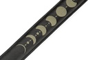 Levy's 2.5" Padded Garment Leather Guitar Strap with Embroidery Moon Phases, Black/Green