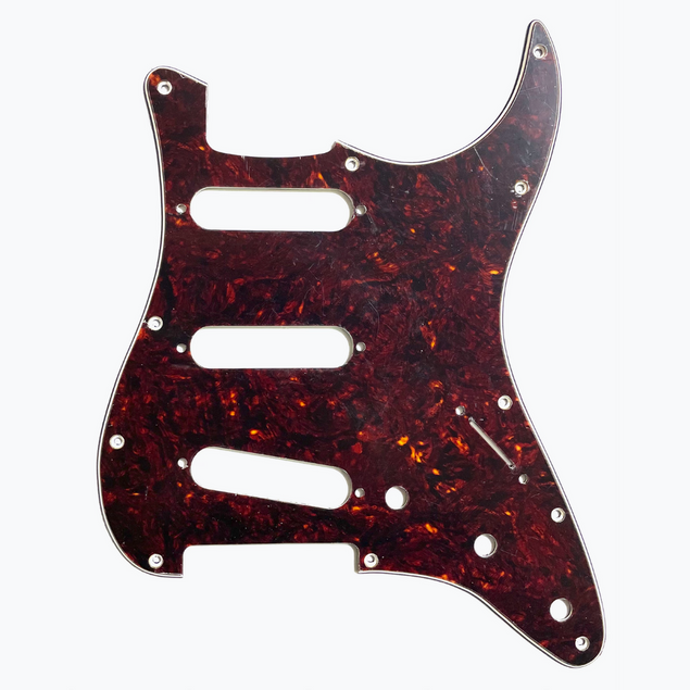 Allparts PG-0552 11-hole Pickguard for Stratocaster®, Tortoise 3-ply (T/W/B) .090