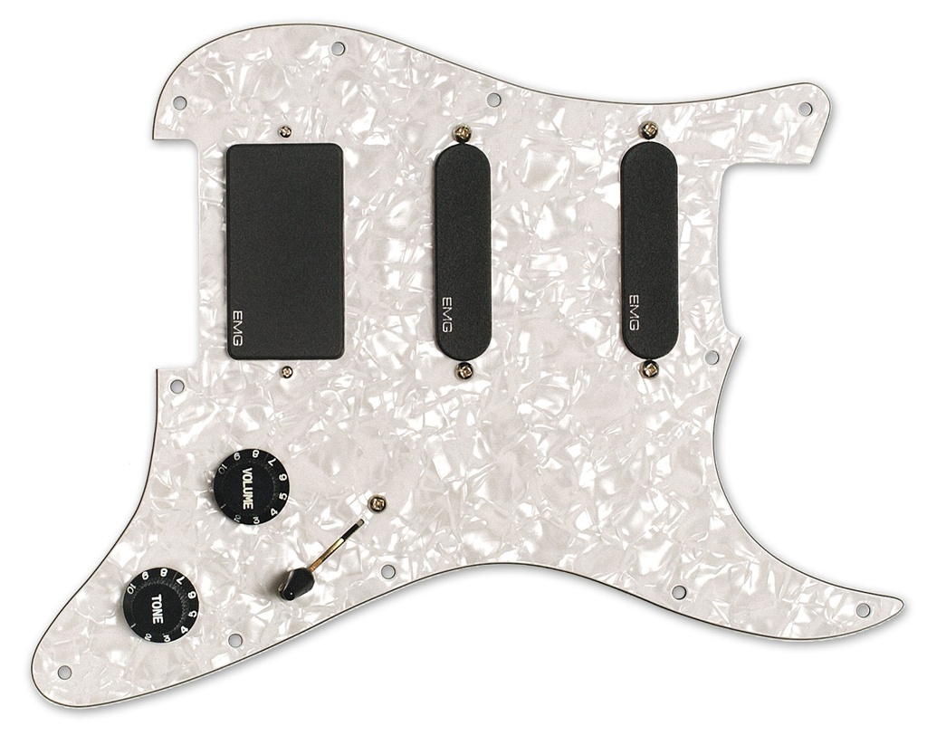 EMG Kirk Hammet S/S/81 Pro Series Pickguard - White Pearloid 3 Ply PG w/ Black PU's