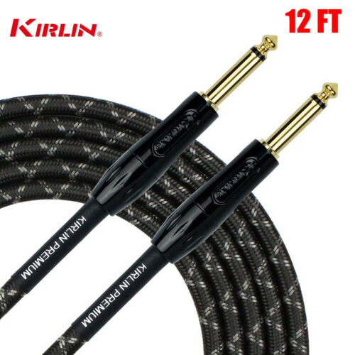 Kirlin Premium Plus Instrument Cable, 12 Feet, Black Tweed