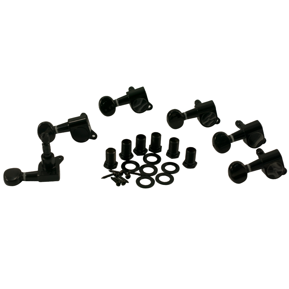 WD 6 In Line Left Hand Locking Tuning Machines, Black