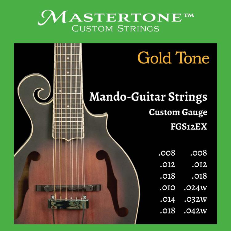 Gold Tone FGX12EX Mando-Guitar 12-string Custom Gauge Strings, Extra Light