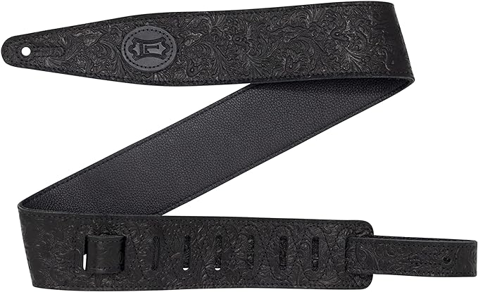 Levy's 2.5" Florentine Series Leather Black Height Adjustable 48"-55" Guitar Strap