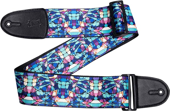 Levy's 3" Stained Glass Blue Mirage Design Guitar Strap