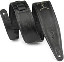 Levy's 2.5" Padded Garment Leather Guitar Strap with Embroidery Moon Phases, Black/Green