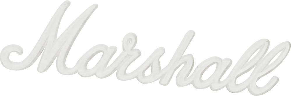 Marshall White Script Logo, 6"