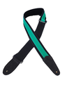 Henry Heller 2" Wide Suede Guitar Strap, Black with Green Suede Center