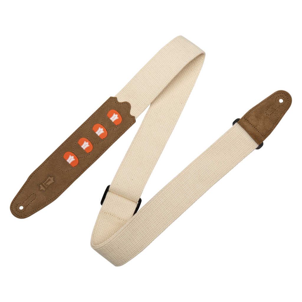Levy's MC2PH PickPocket Cotton Guitar Strap, Natural