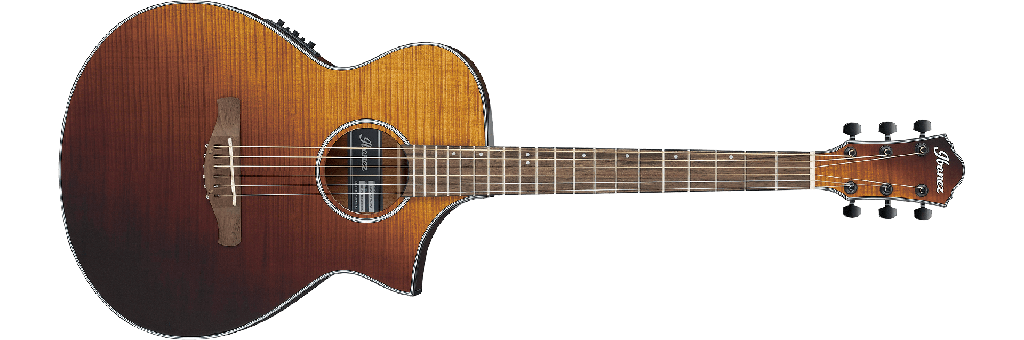 Ibanez AEWC32FM Acoustic Electric Guitar, Amber Sunset Fade