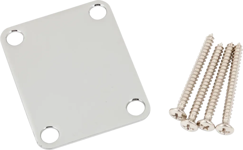 Fender 4-Bolt Vintage-Style Neck Plate "Plain" (No Serial Number or Logo), Chrome