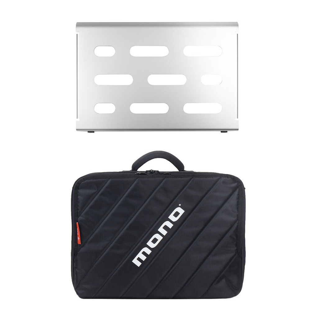 MONO Pedalboard Small, Silver and Club Accessory Case 2.0, Black