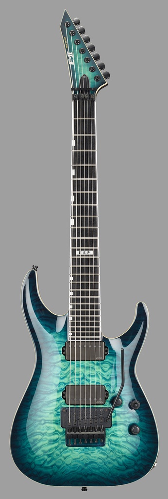 ESP E-II Horizon FR-7, Black Turquoise Burst