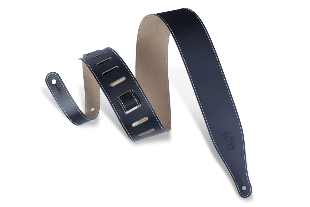 Levy's DM17-BLK 2 1/2" Wide Black Genuine Leather Guitar Strap