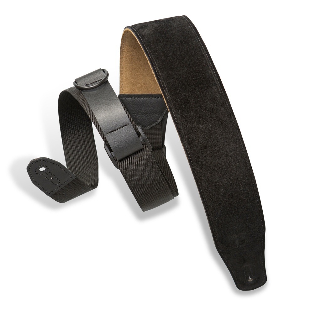 Levy's MRHSP-BLK 25" Wide Suede RipChord™ Guitar Strap