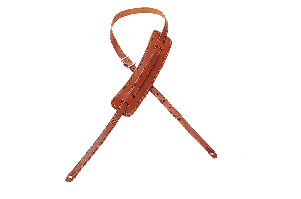 Levy's M25-WAL 5/8" Wide Walnut Veg-tan Leather Guitar Strap