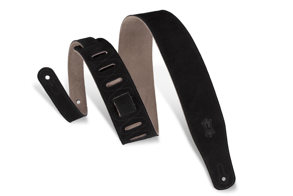 Levy's MS26 2-1/2" Wide Suede Guitar Strap, Black