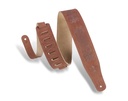 Levy's MS26CK-BRN 2 1/2" Wide Brown Suede Leather Guitar strap