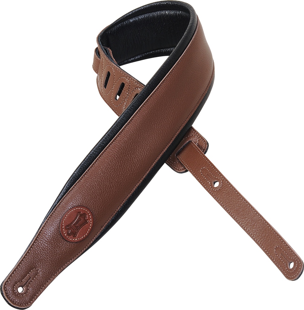 Levy's MSS2-BRN 3" Wide Brown Garment Leather Guitar Strap