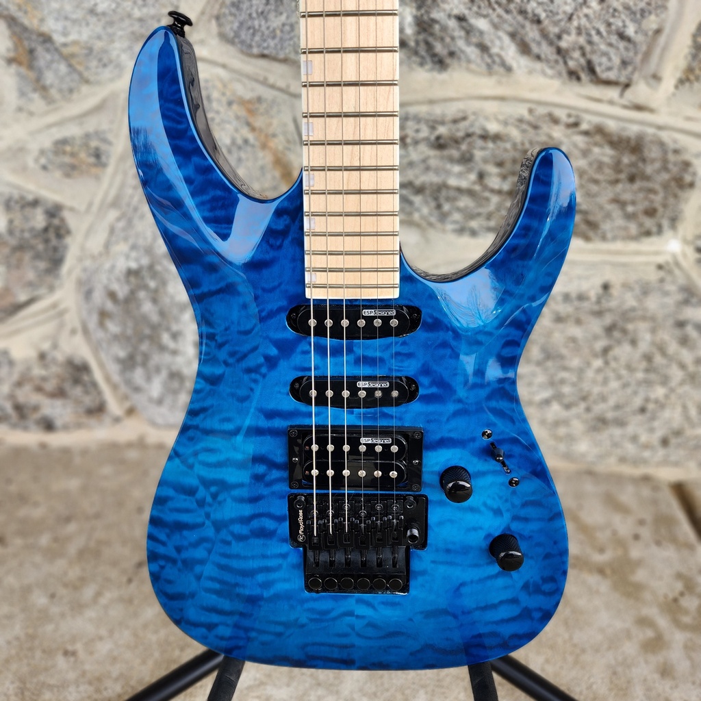 ESP Ltd MH-203, Quilted Maple, See-thru Blue