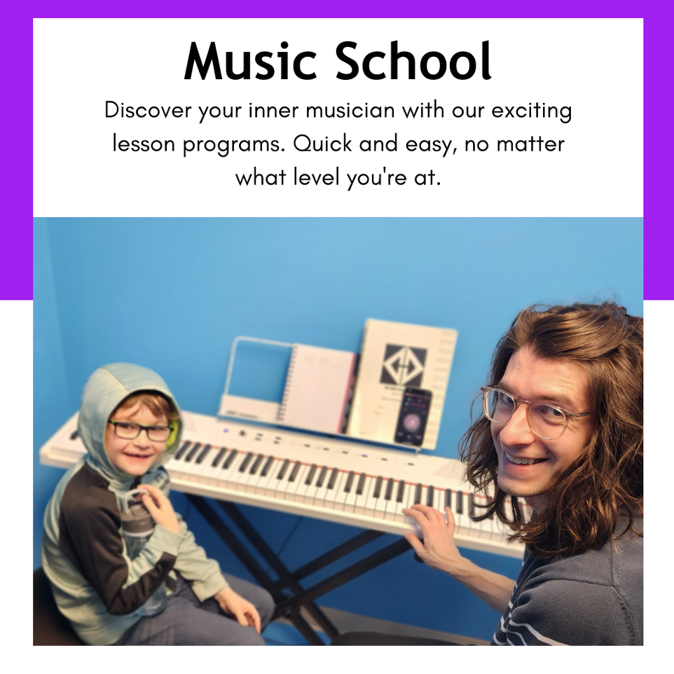 Music School - Discover your inner musician with our exciting lesson programs. Quick and easy, no matter what level you're at.