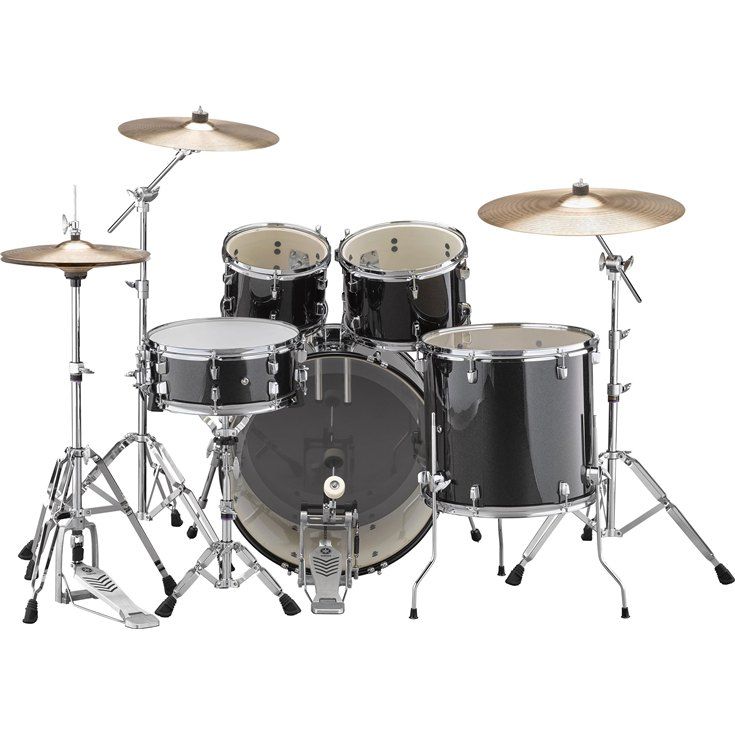 Yamaha RDP2F56W Rydeen Drum Kit with 22" Bass and Hardware, Black Glitter