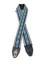 D'Andrea Ace Jaquard Guitar Strap, Blue with Red Accents