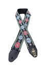 D'Andrea Ace Jaquard Guitar Strap, Red, Blue, Green on Black