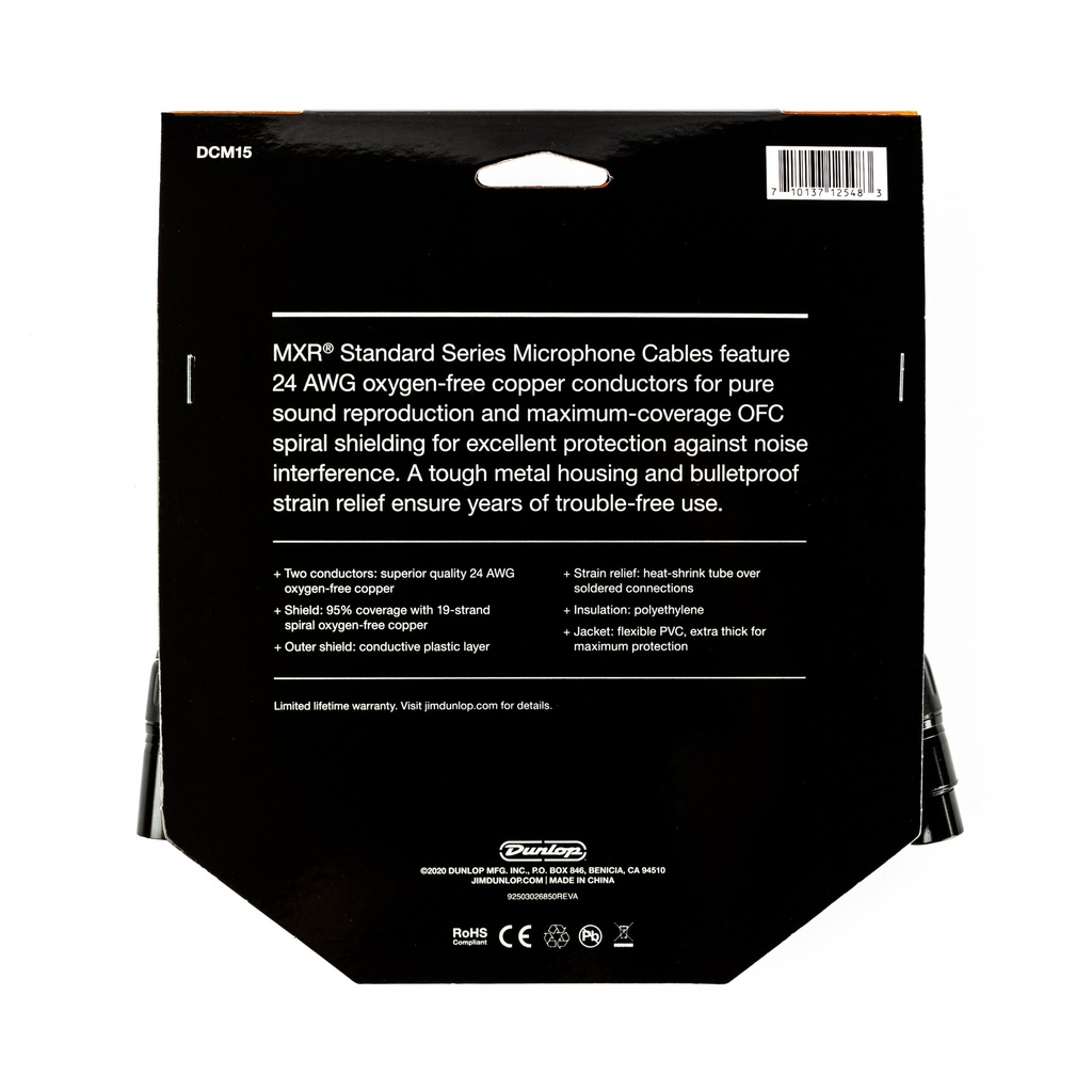 MXR Microphone Cable, 15 Ft