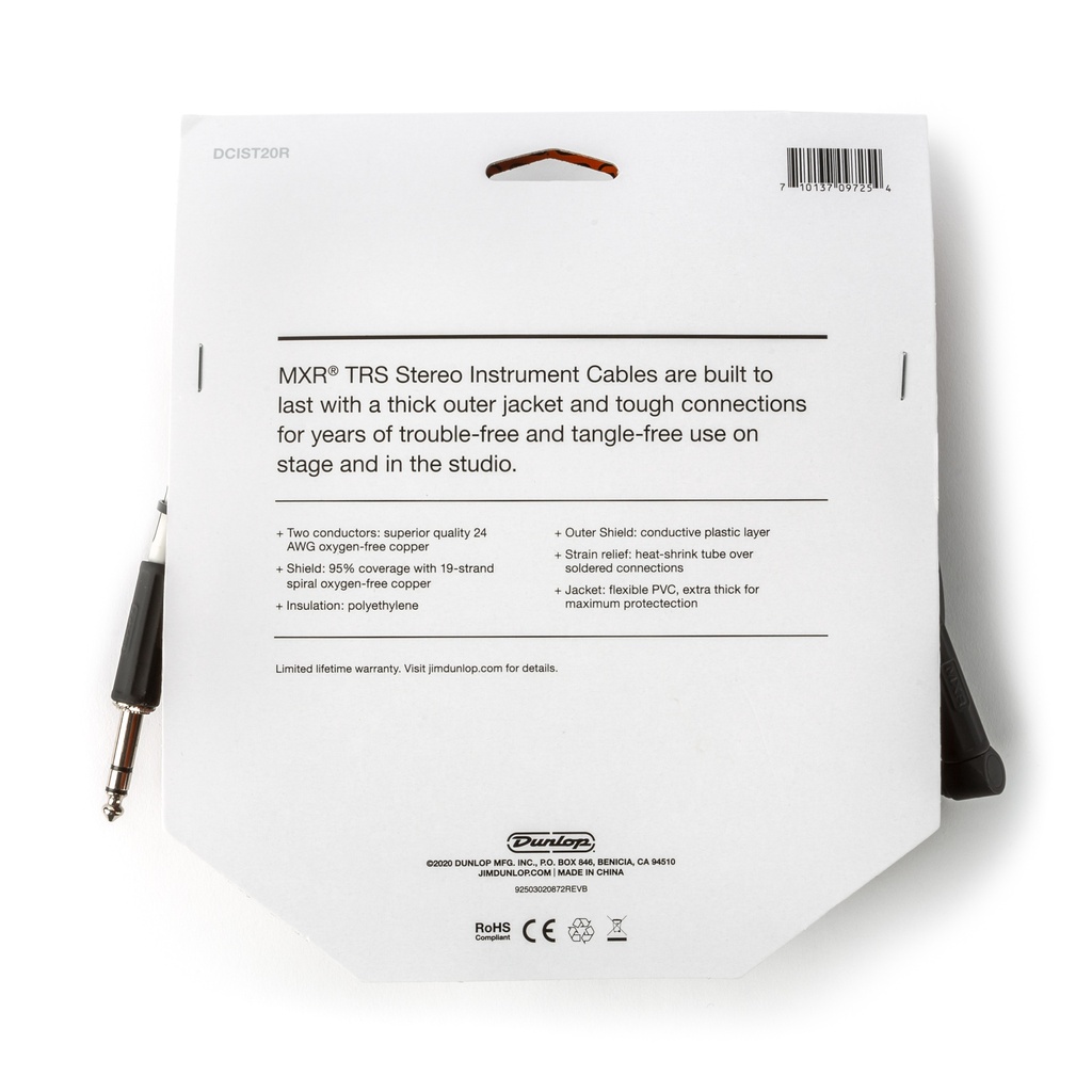MXR TRS Cable, 20 Ft
