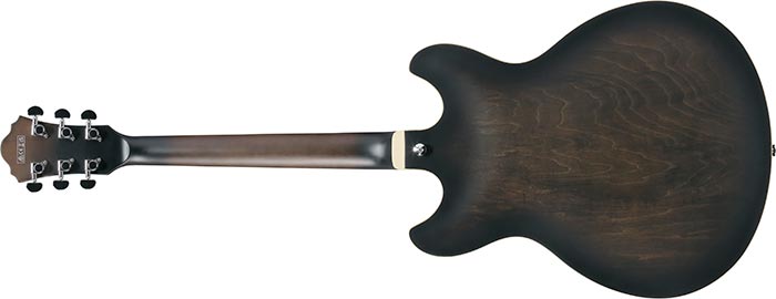 Ibanez Artcore AS53 Semi-Hollow Electric Guitar, Transparent Black Flat