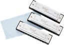 Fender Blues Deluxe Harmonicas, Set of 3 with Case