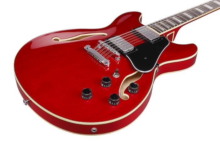 Ibanez Artcore AS7312 12-String Semi-Hollow Electric Guitar, Transparent Cherry Red