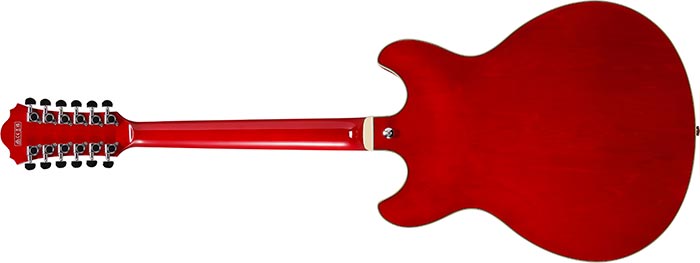 Ibanez Artcore AS7312 12-String Semi-Hollow Electric Guitar, Transparent Cherry Red