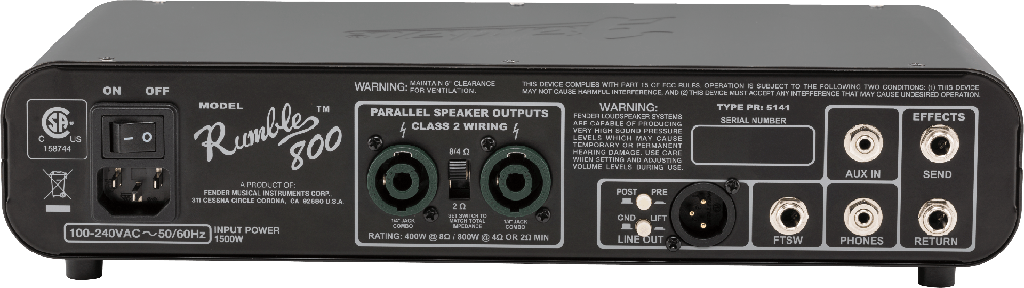 Fender Rumble 800 HD Bass Head