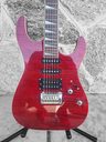 Shine Ibanez Style Electric Guitar, Transparent Red